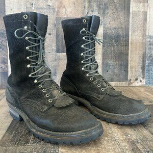 Whites Smokejumper Roughout Logger Packer Plain Toe Work Boots Mens 13 E